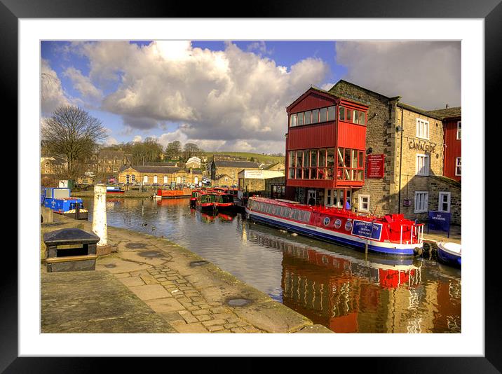 Canal Side - Skipton. Framed Mounted Print by Trevor Kersley RIP