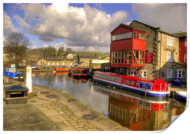 Canal Side - Skipton. Print by Trevor Kersley RIP