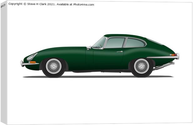 Jaguar E Type Coupe British Racing Green Canvas Print by Steve H Clark