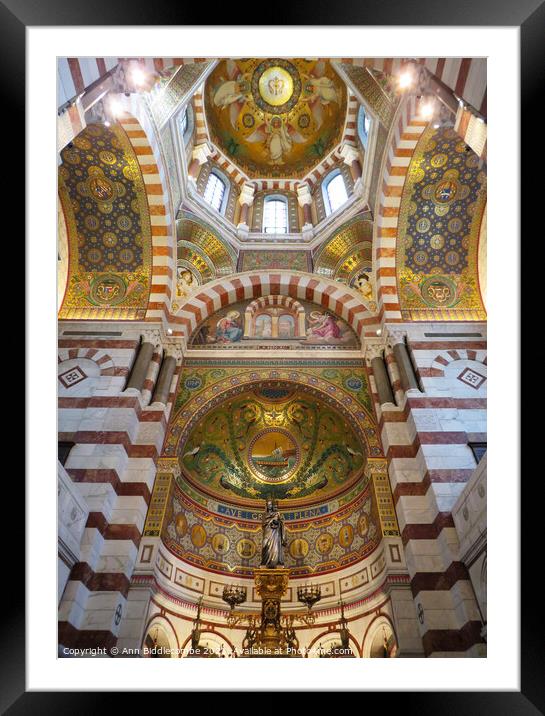 Inside the Notre Dame de la Garde showing  above t Framed Mounted Print by Ann Biddlecombe