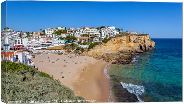 Carvoeiro Beach Algarve Portugal Canvas Print by Wight Landscapes