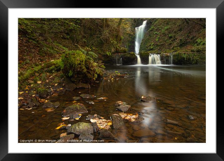 Sgwd Einion gam, Waterfall of the crooked anvil Framed Mounted Print by Bryn Morgan