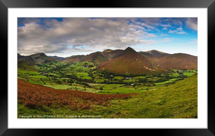 View from Cat Bell's in the Lake district Cumbria 364  Framed Mounted Print by PHILIP CHALK