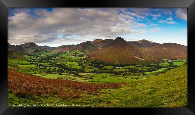 View from Cat Bell's in the Lake district Cumbria 364  Framed Print by PHILIP CHALK