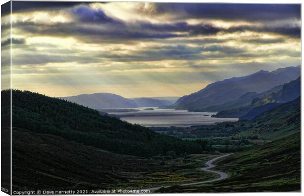 Looking West to Loch Maree-Highlands of Scotland Canvas Print by Dave Harnetty