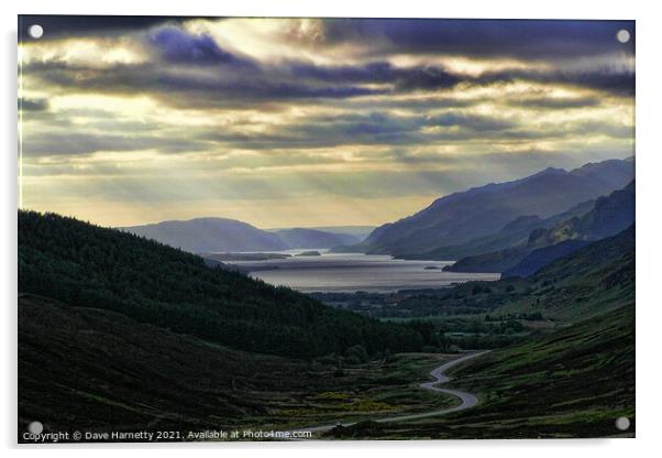 Looking West to Loch Maree-Highlands of Scotland Acrylic by Dave Harnetty
