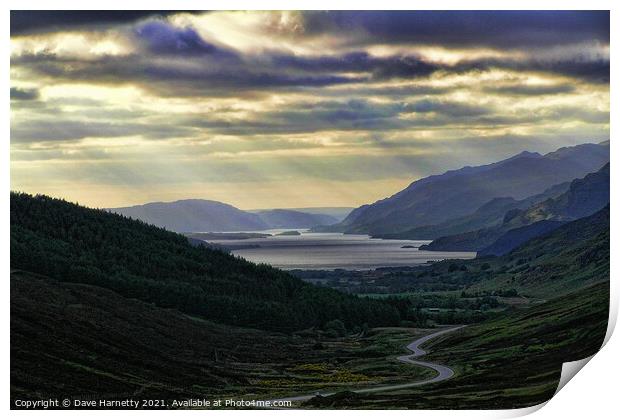 Looking West to Loch Maree-Highlands of Scotland Print by Dave Harnetty