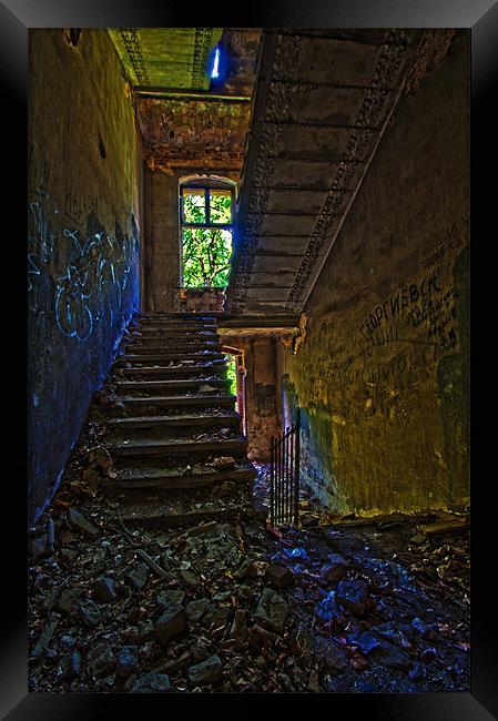 Ruined Stairs. Framed Print by Nathan Wright
