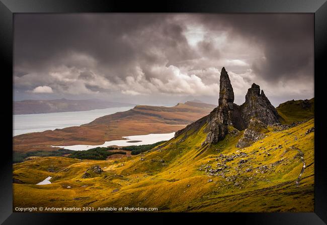 The Old Man of Storr, Isle of Skye, Scotland Framed Print by Andrew Kearton