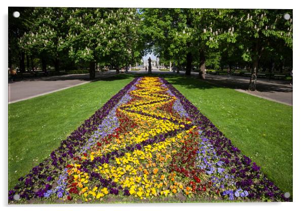 Flowers in Saxon Garden in Warsaw Acrylic by Artur Bogacki