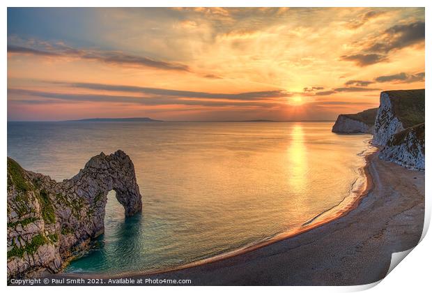 Durdle Door Sunset Print by Paul Smith