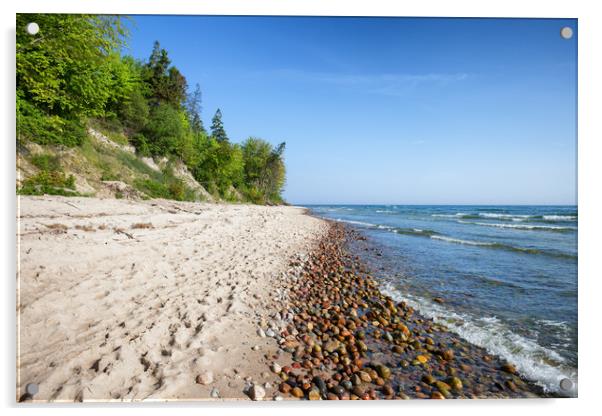 Rozewie Beach at Baltic Sea in Poland Acrylic by Artur Bogacki