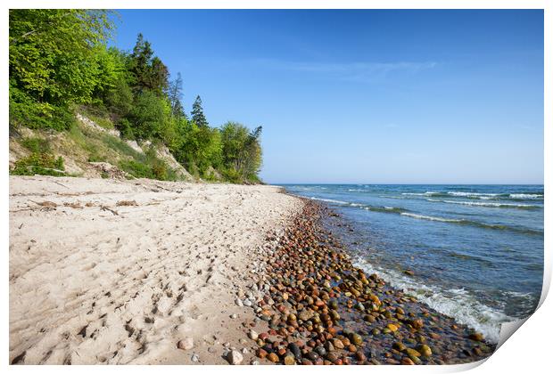 Rozewie Beach at Baltic Sea in Poland Print by Artur Bogacki