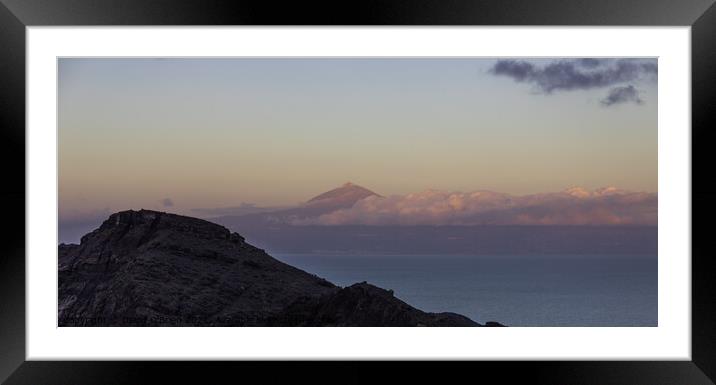 Tenerife and El Teide sunset  Framed Mounted Print by David O'Brien
