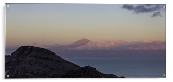 Tenerife and El Teide sunset  Acrylic by David O'Brien