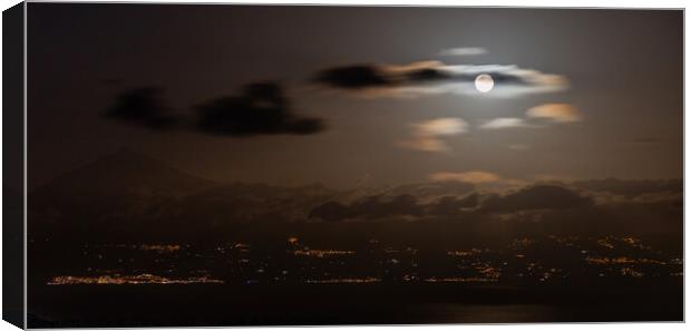 Moon rising over Tenerife Canvas Print by David O'Brien