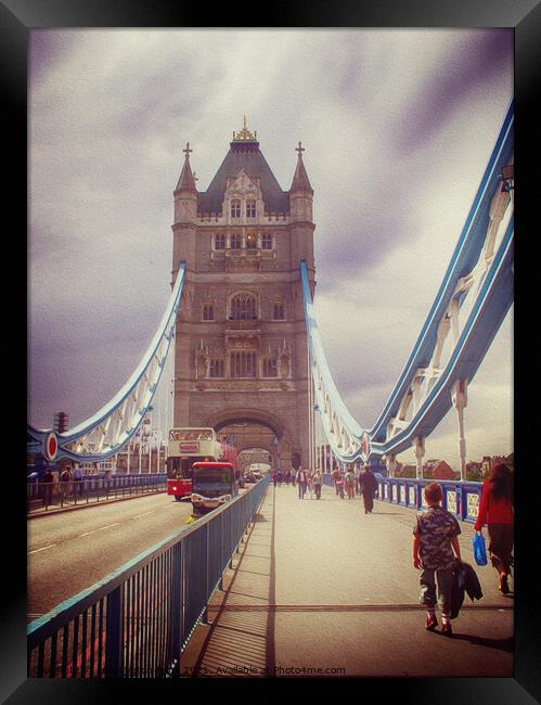 London, traffic on Tower bridge  Framed Print by Luisa Vallon Fumi