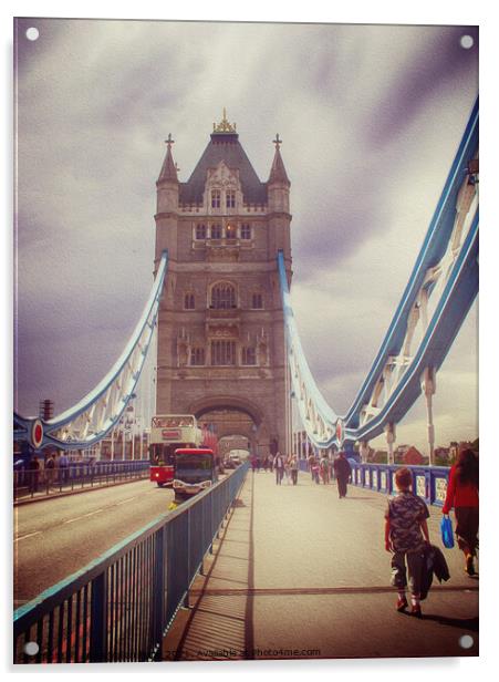 London, traffic on Tower bridge  Acrylic by Luisa Vallon Fumi