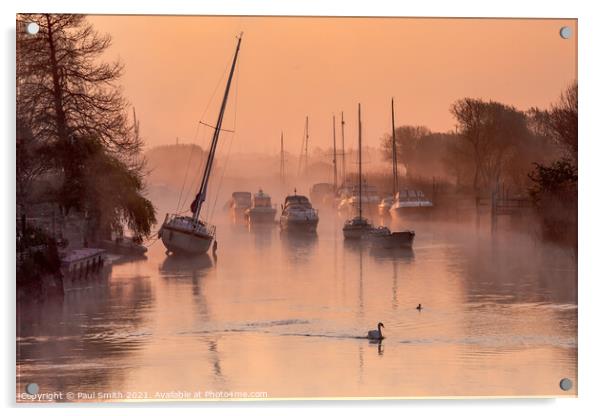 Golden Sunrise at Wareham Quay Acrylic by Paul Smith