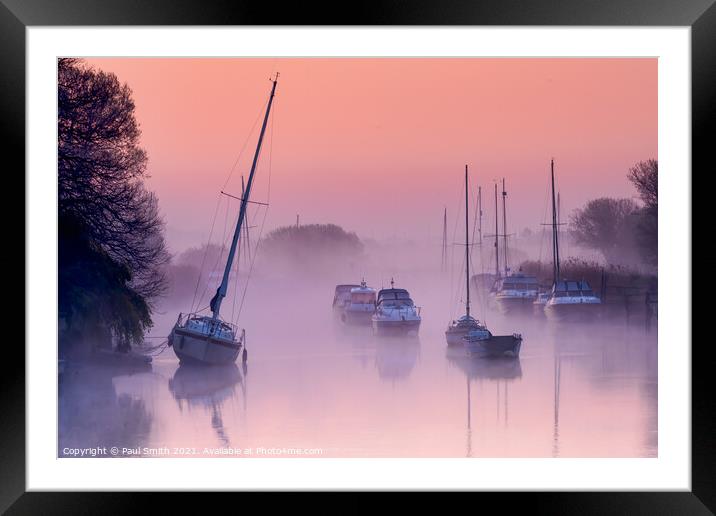 Pink Sunrise at Wareham Quay Framed Mounted Print by Paul Smith