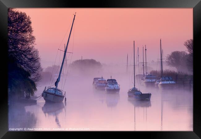 Pink Sunrise at Wareham Quay Framed Print by Paul Smith