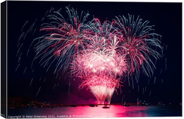 Display At The British Firework Championships Canvas Print by Peter Greenway