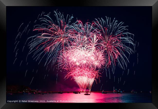 Display At The British Firework Championships Framed Print by Peter Greenway