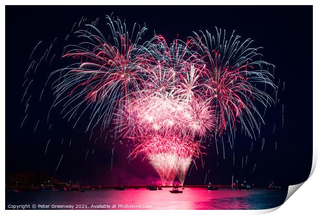 Display At The British Firework Championships Print by Peter Greenway