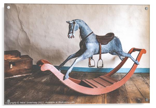 Childrens Attic Nursery Rocking Horse Acrylic by Peter Greenway