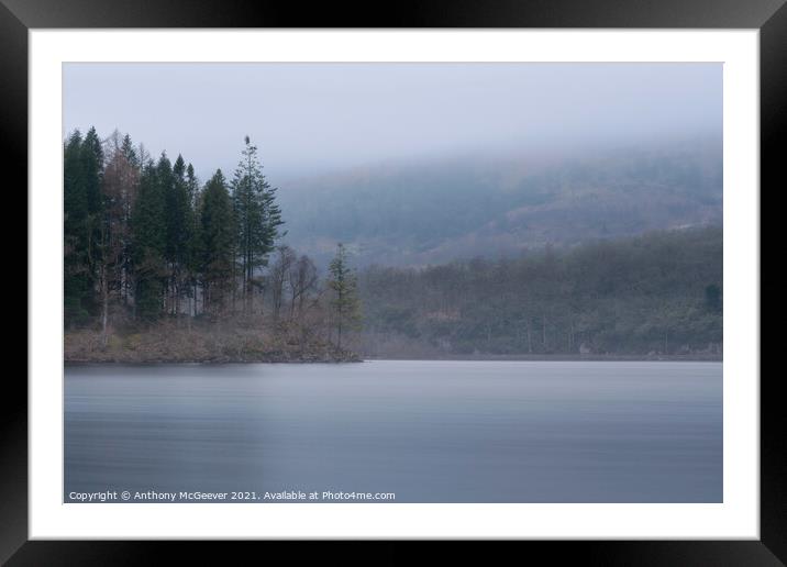 Misty Loch Ard  Framed Mounted Print by Anthony McGeever