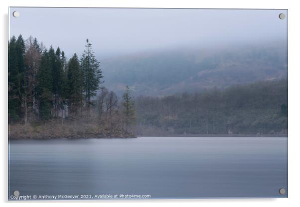 Misty Loch Ard  Acrylic by Anthony McGeever