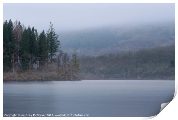 Misty Loch Ard  Print by Anthony McGeever
