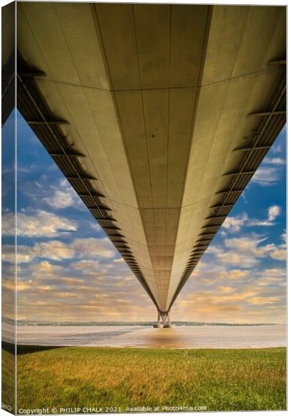 Under the Humber bridge 367  Canvas Print by PHILIP CHALK