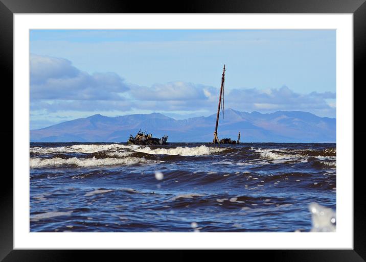 Old Clyde puffer Kaffir aground at Ayr Scotland Framed Mounted Print by Allan Durward Photography