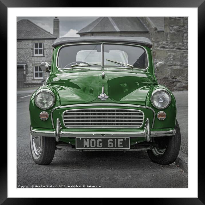 Morris Minor 1000 Square Framed Mounted Print by Heather Sheldrick