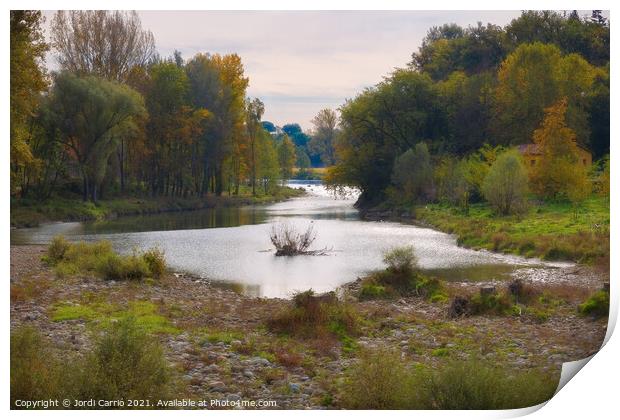 Autumn landscapes in the river Ter. Osona, Catalonia Print by Jordi Carrio