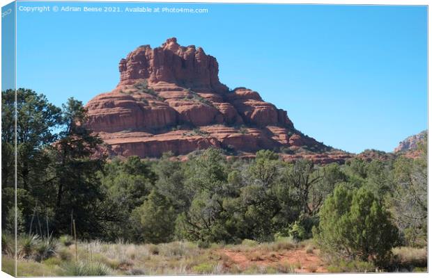 Bell Tower Rock Sedona Canvas Print by Adrian Beese