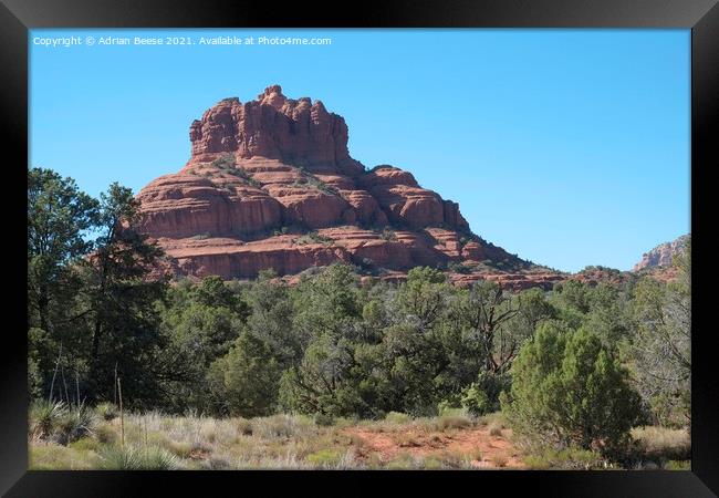 Bell Tower Rock Sedona Framed Print by Adrian Beese