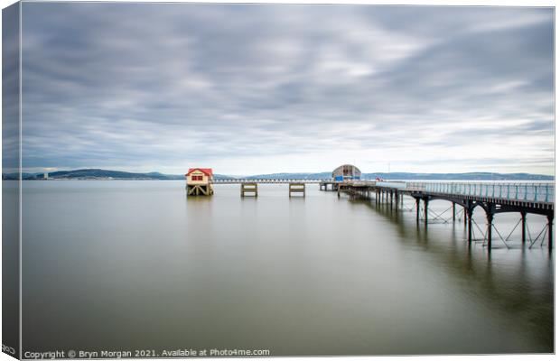 The old lifeboat station on Mumbles pier Canvas Print by Bryn Morgan