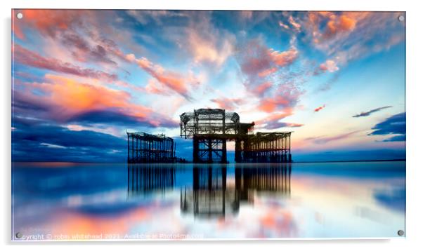 Beautiful Sunset at Brighton's West Pier Acrylic by robin whitehead