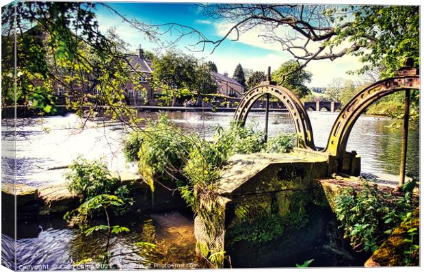 Sluice gates at Bakewell Weir Canvas Print by Colin Chipp