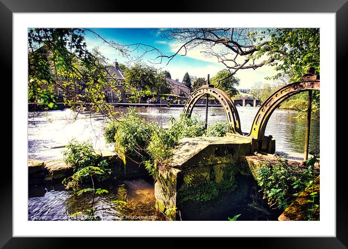 Sluice gates at Bakewell Weir Framed Mounted Print by Colin Chipp