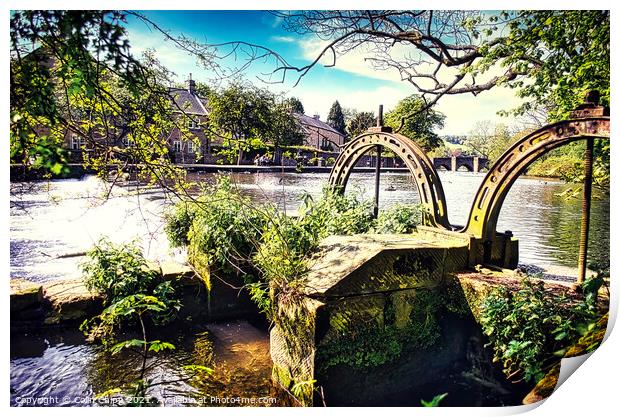 Sluice gates at Bakewell Weir Print by Colin Chipp