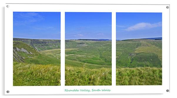 Rhondda Valley Triptych Acrylic by Donna Collett