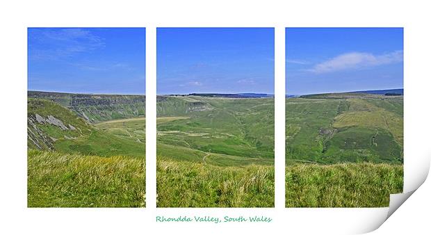 Rhondda Valley Triptych Print by Donna Collett