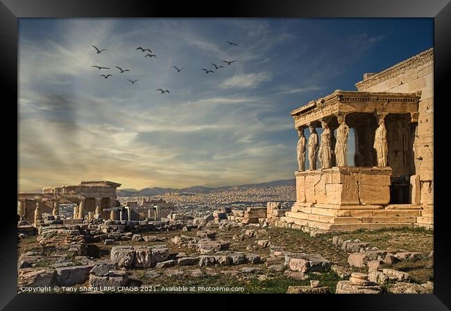 The Caryatid porch of the Erechtheion in Athens Framed Print by Tony Sharp LRPS CPAGB