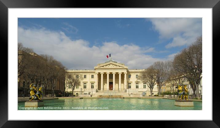 Palais de Justice building in Marseille Framed Mounted Print by Ann Biddlecombe