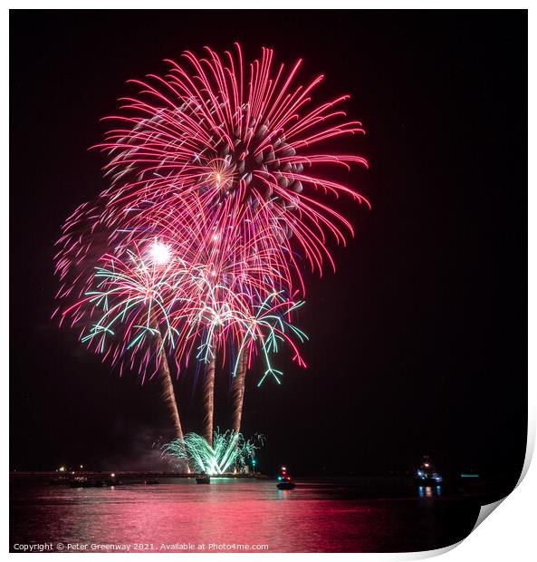 British Firework Championships At Plymouth Print by Peter Greenway