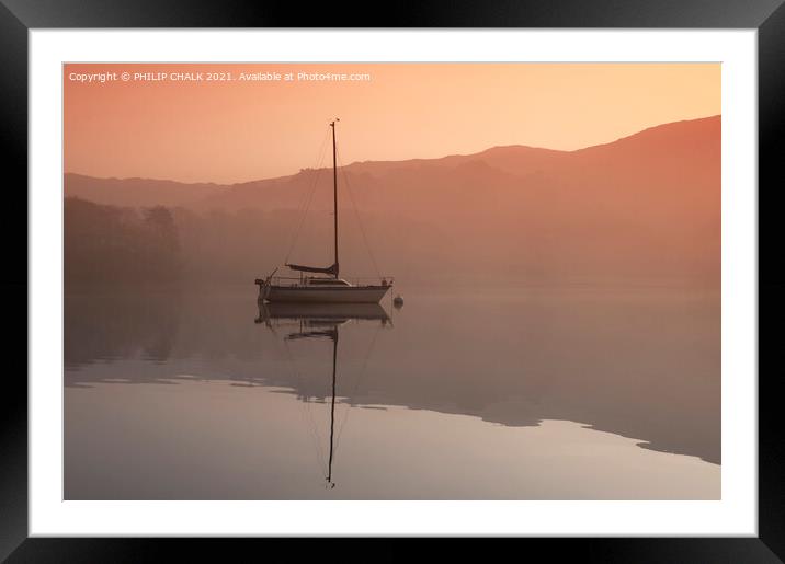 Sailing boat on Coniston water 371  Framed Mounted Print by PHILIP CHALK