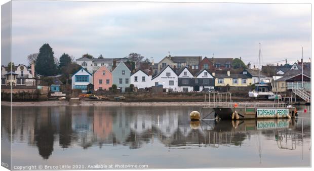 Topsham Reflections Canvas Print by Bruce Little